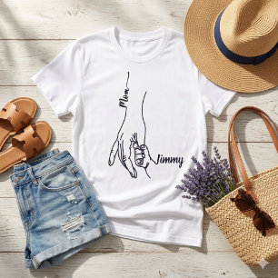 Personalised Mother and Child Holding Hands T-Shirt