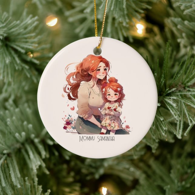 Personalised Mother and Daughter Ceramic Ornament (Tree)