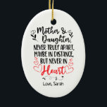 Personalised Mother And daughter Distance Ceramic Ornament<br><div class="desc">Mother and Daughter,  Never truly apart,  maybe in distance,  but never in heart</div>
