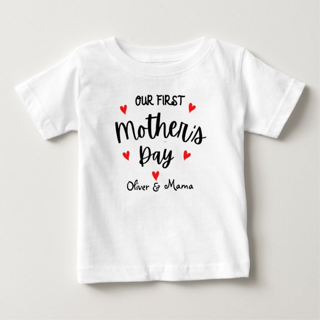 Personalised Mother Baby / Mother's Day T-Shirt (Front)
