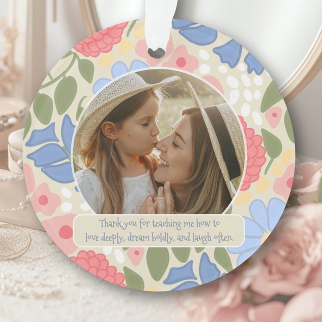Personalised Mother-Daughter Keepsake Ornament  (Round Acrylic Personalized Mother-Daughter Photo Ornament)