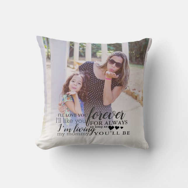 Personalised Mother Daughter Photo Love Forever Cushion (Front)