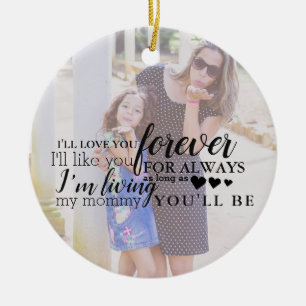 Personalised Mother Daughter Photo Quote Ornament
