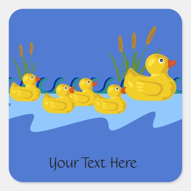 Personalised Mother Duck and Ducklings Stickers (Front)