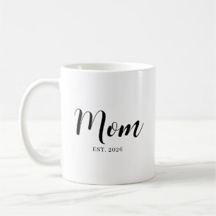 Personalised Mother Est Date Modern Text Style Coffee Mug