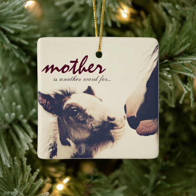 Personalised Mother is Another Word for Love Horse Ceramic Ornament (Tree)