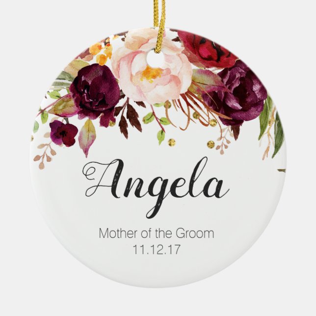 Personalised Mother of bride Christmas Ornament (Front)