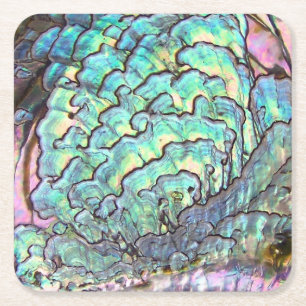 Personalised Mother of Pearl Jewel Abalone Square Paper Coaster