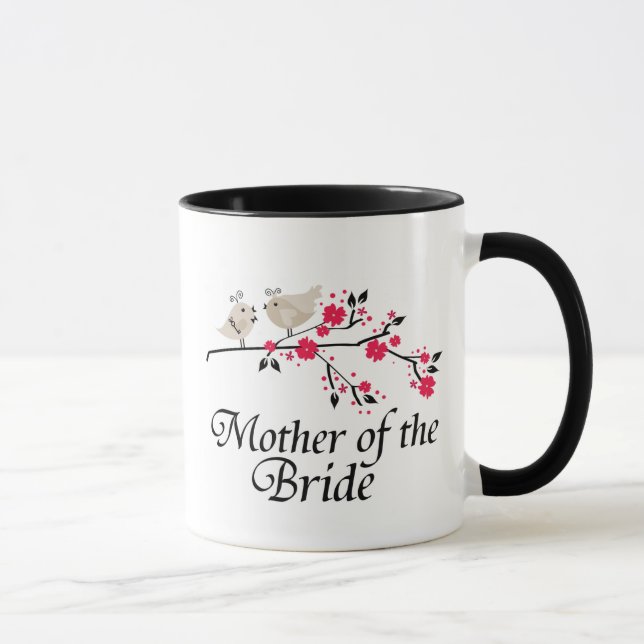 Personalised mother of the bride birds wedding mug (Right)