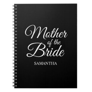 Personalised Mother of the Bride Black and White Notebook