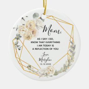 Personalised Mother of the Bride Floral Gift Ceramic Ornament
