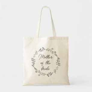 PERSONALISED MOTHER OF THE BRIDE FLORAL WREATH TOTE BAG
