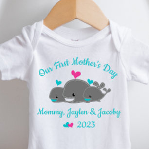 Personalised Mother Of Twin Boys Infant Bodysuit