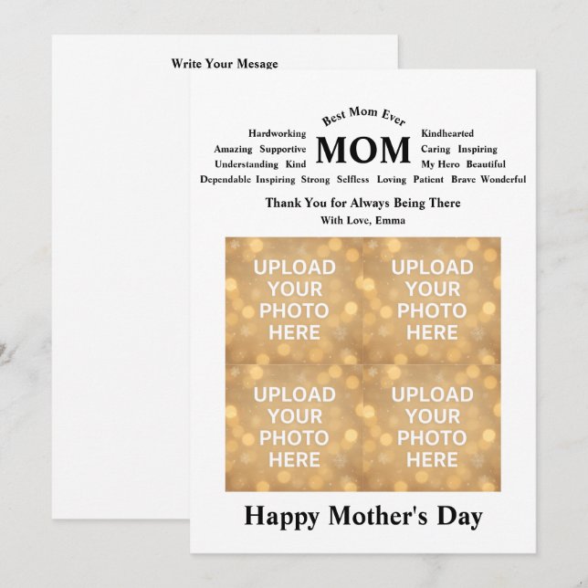 Personalised Mother’s Day Card (Front/Back)