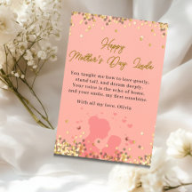 Personalised Mother’s Day Card Elegant Pink Love