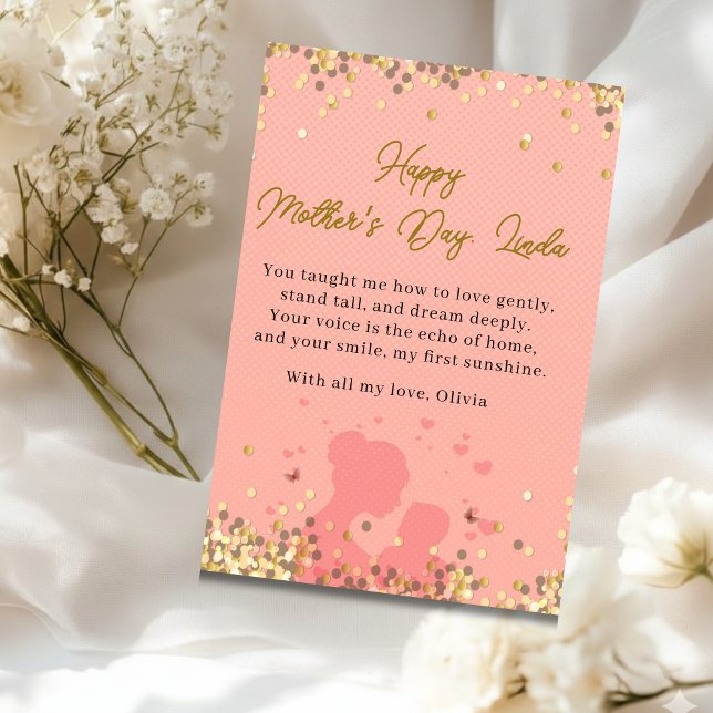 Personalised Mother’s Day Card Elegant Pink Love (Creator Uploaded)