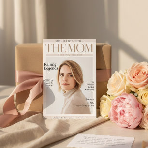 Personalised Mother’s Day Magazine Style MOM Photo Holiday Card