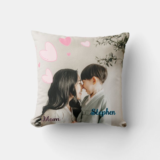 Personalised Mother Son Bond pillow - Custom Names (Front)