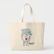 Personalised Motherly Dolphin Love Jumbo Tote