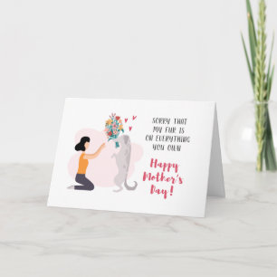 Personalised Mothers Day Best Dog Mum Cute Holiday Card