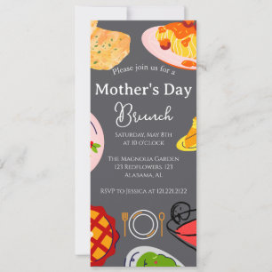 Personalised Mother's Day Brunch food theme Invitation