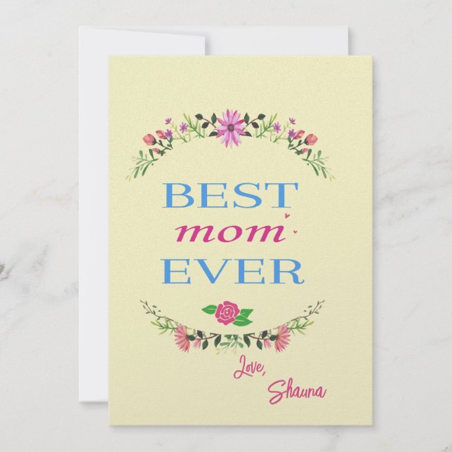 Personalised Mother's Day Card | Card for Best Mum (Front)