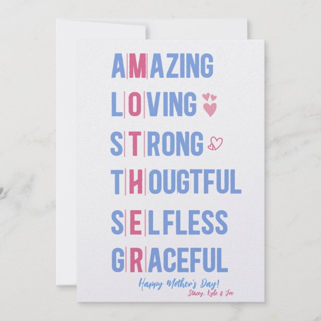  Personalised Mother's Day Card Celebration Card (Front)