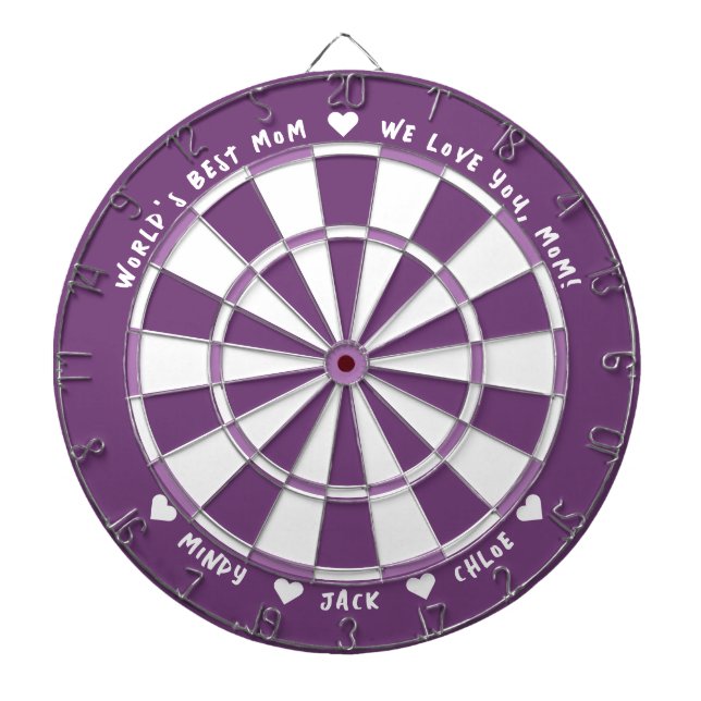 Personalised Mother's Day | Dark Lavender Purple Dartboard (Front)