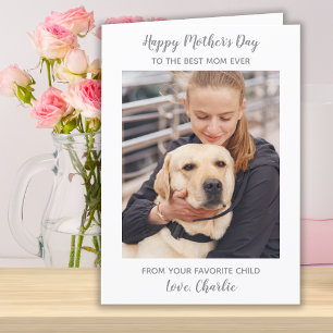 Personalised Mother's Day Dog Mum Pet Photo Holiday Card
