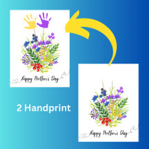 Personalised Mother's Day floral 2 handprint