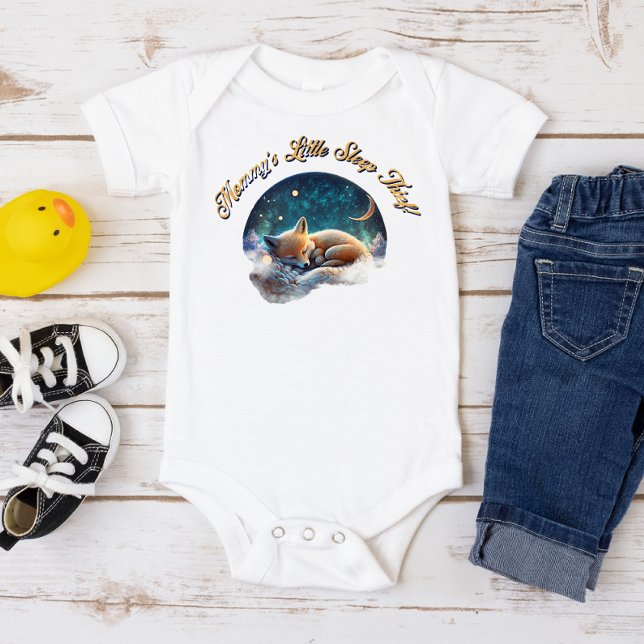 Personalised Mother's Day Fox Sleep Thief Newborn Baby Bodysuit (Creator Uploaded)