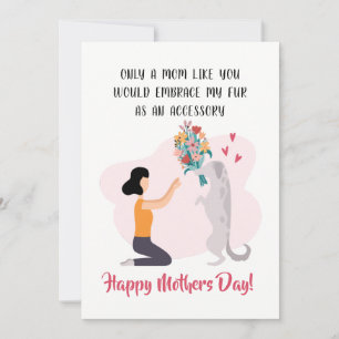 Personalised Mothers Day Funny Dog Mum Holiday Card