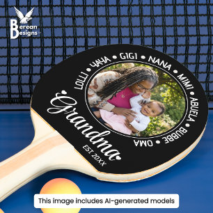 Personalised Mother's Day Nana Mimi Gigi GRANDMA Ping Pong Paddle