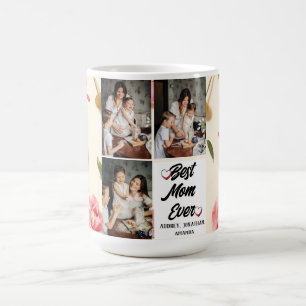 Personalised mothers Day,photo collage floral gift Coffee Mug