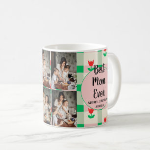 Personalised mothers Day,photo collage floral gift Coffee Mug