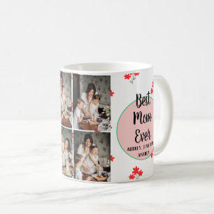 Personalised mothers Day,photo collage floral gift Coffee Mug