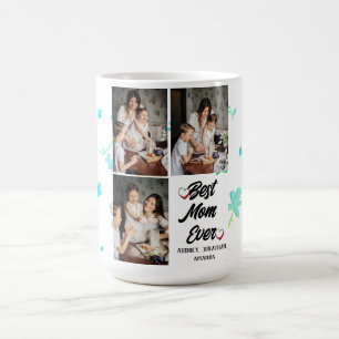 Personalised mothers Day,photo collage floral gift Coffee Mug
