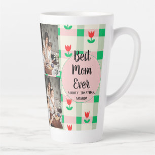 Personalised mothers Day,photo collage floral gift Latte Mug