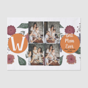 Personalised mothers Day,photo collage floral gift Tissue Paper