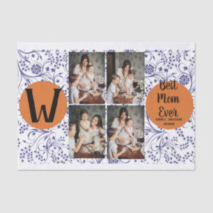 Personalised mothers Day,photo collage floral gift Tissue Paper