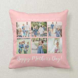 Personalised Mother's Day Photo Pink Cushion