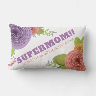 Personalised Mother's Day SuperMom Floral Pillow