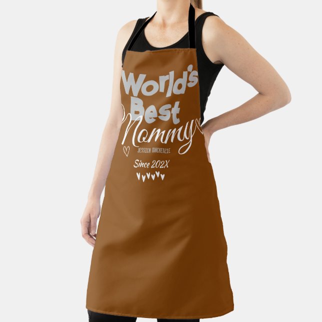 Personalised mothers Day, world's best mummy gift  Apron (Insitu)