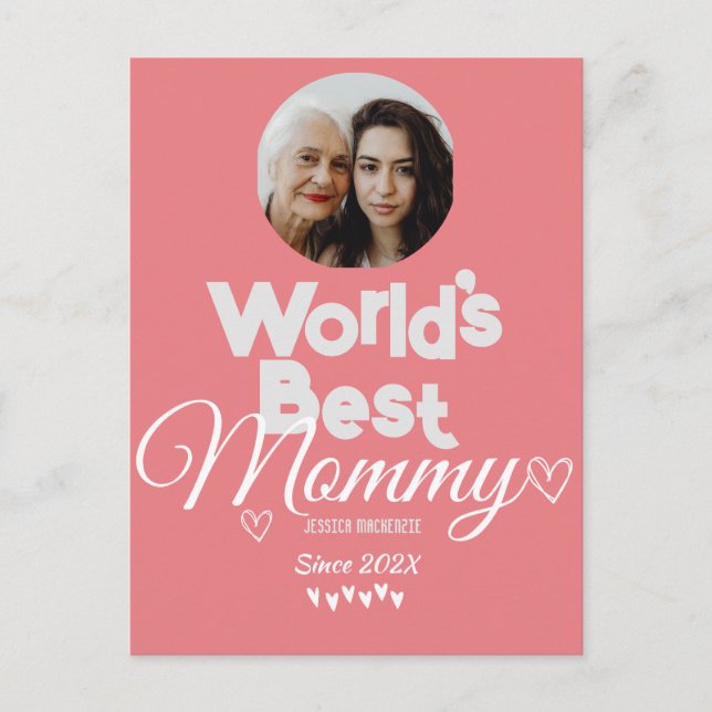 Personalised mothers Day, world's best mummy gift  Holiday Postcard (Front)