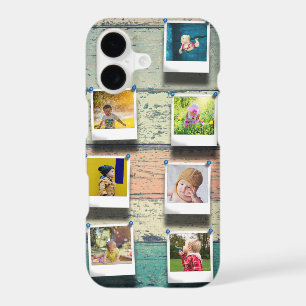 Personalised Mothers Photo Collage Vintage Wood