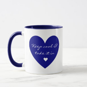 Personalised Motivational Deep Blue Hearts Mug