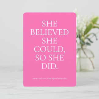 Personalised Motivational Quote Card – She Did It!