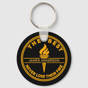 Personalised Motivational Round Custom Name Key Ring