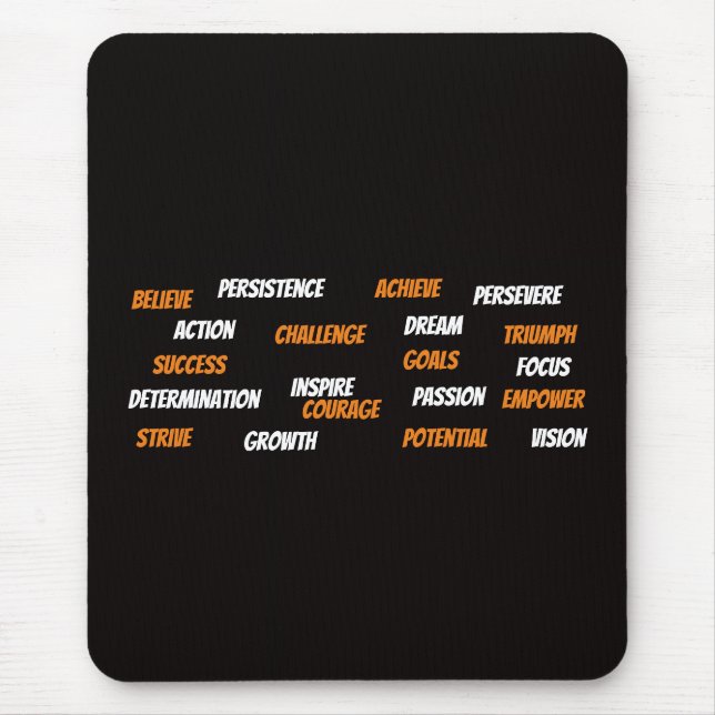 Personalised Motivational Word Cloud  Mouse Pad (Front)
