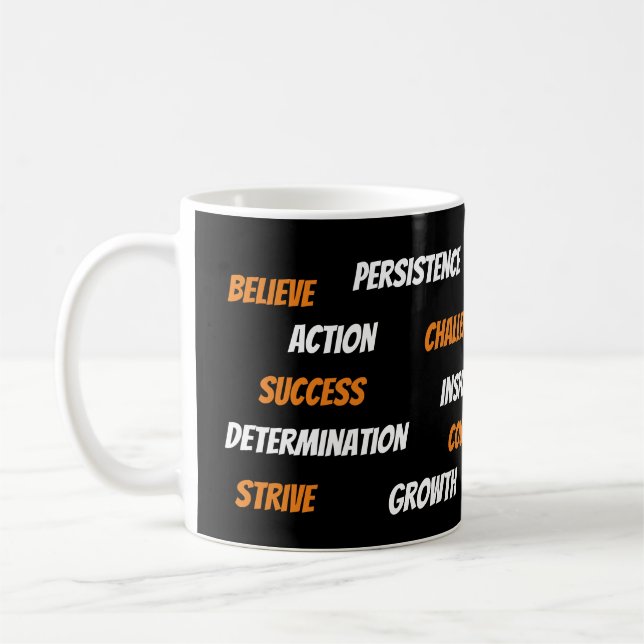 Personalised Motivational Word Cloud Mug (Left)
